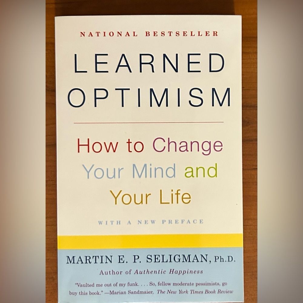Learned Optimism paperback book by Martin Seligman